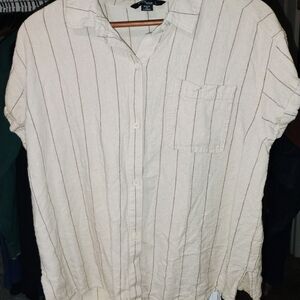 NWOT Women's Cream Striped Shirt
